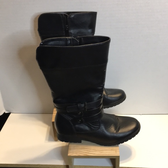 NO BRAND SIZE 3 KNEE HIGH STRAPPY BOOTS FULL SIDE ZIP (us size 3 ) - Picture 2 of 6